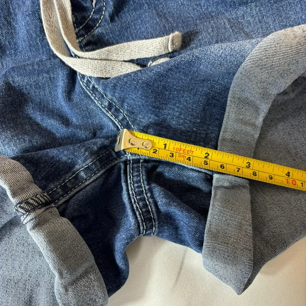 Justice Shorts Drawstring Fabric Waistband Denim Pull On Bottoms Blue Size 14R